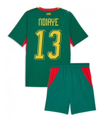 Senegal Iliman Ndiaye #13 Replika Bortatröja Barn VM 2026 Kortärmad (+ Korta byxor)